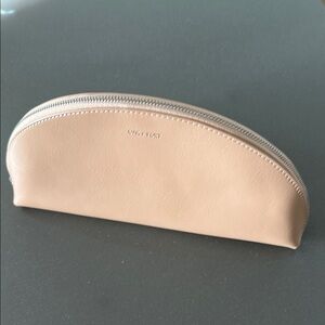 Oak + Fort Tan Leather Clutch Cosmetic Bag